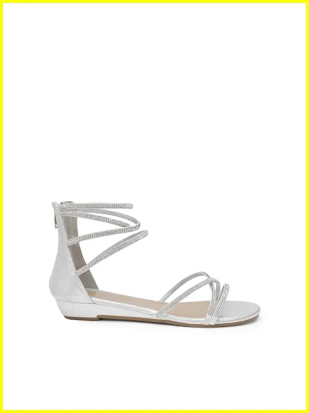 Strappy Zip Closure Flat Sandals with Padded Insole - Durable TPR Outsole